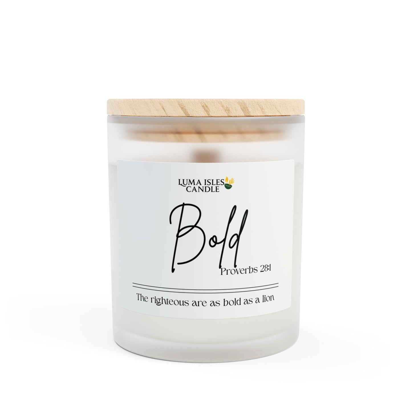 Bold Proverbs 28:1 Faith-Based Scripture Scented Candle