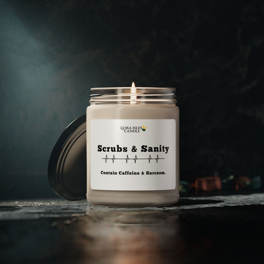 Scrubs & Sanity Scented Soy Candle Perfect Gift for Nurses, Doctors, Coworker appreciation